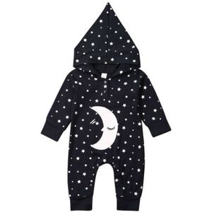 Citgeett Winter Dikke Peuter Baby Meisjes Jongen Maan Hooded Jumpsuit Romper Herfst Ster Warme Casual Kleding