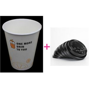 50pcs wit dikke koude en warme drank kartonnen beker 300ml 400ml 500ml carton wegwerp koffie melk thee cup wtih deksel