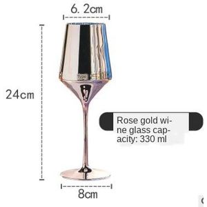 Electroplated Crystal 400Ml Hoge Waarde Meisje Hart Glas Wijn Rose Goud Wijnglas Creatieve Persoonlijkheid Luxe Beker Glas Wijn