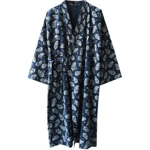 Japanse Zomer En Najaar Mannen Bathro Benightgown Kimono Katoen Gaas Plus Size Pyjama Mannen Nachtkleding Nachtjapon Pijama