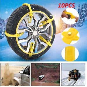 10Pcs Universele Auto Sneeuwkettingen Wheel Tyre Sneeuwkettingen Winter Gebruik Tpu Nylon Rundvlees Pees Off-Road Voertuig
