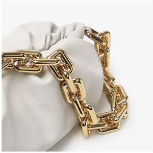 Goud Brons Metalen Dikke Grote Grote Rechthoek Chains Strap Acryl Luxe Handtas Heuptas Riem Accessoires Hardware