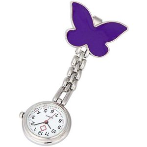 Verpleegster Clip-on Fob Broche Hanger Opknoping Vlinder Horloge Zakhorloge mode dames mooie klok meisje luxe elegante a60