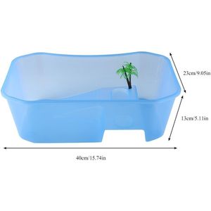 Kleine Plastic Open Fish Tank met Koesteren Platform Schildpad Hagedis Reptiel Isolatie Broederij Reptiel Kooi Schildpad Huis