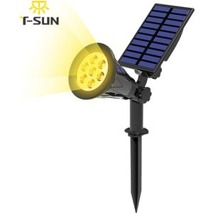 T-SUNRISE 7 Led Outdoor Solar Verlichting 200LM Solar Motion Sensor Lamp Warm Wit 180 Hoek Veranderlijk Lamp Decoratie Projector