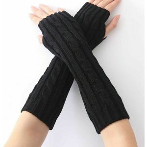 Mode Vrouwen Dames Winter Casual Gebreide Pols Arm Hand Warmer Lange Mitten Vingerloze Handschoenen Zwart Wit Grijs