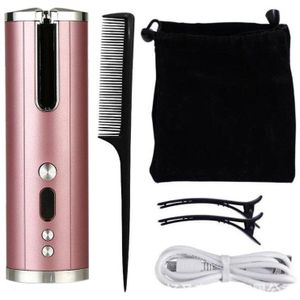 Automatische Haar Krultang Usb Opladen Hair Curler Draadloze Gegolfde Krultang Voor Haar Lcd Roterende Haar Waver Tool