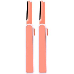 Ot &amp; T 2 Stuks Draagbare Wenkbrauw Scheerapparaat Wenkbrauw Trimmer Vrouwelijke Scheermes Shaper Facial Hair Remover Blade Met Verstelbare Mes handvat