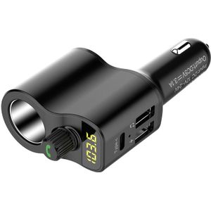 Bluetooth 5.0 Muziek Speler Sigarettenaansteker Uitbreiding Handsfree Bellen Auto Navigatie Voltage Detection Dual Usb Fast Charger