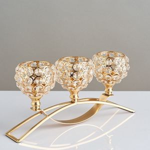 Kristal Theelichtje Kaars Houder Goud Votive Houder Bruiloft Tafel Middelpunt Kandelaars Party Home Decor Hogar Moderno