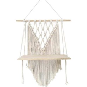 Macrame Muur Opknoping Plank, Boho Stijl Handgemaakte Macrame Muur Plantenbakken Opknoping, Plant Stand, Plant Rack, macrame Plant Stand, Tap