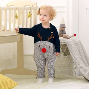 Xmas Baby Kids Bodysuit Baby Romper Trui Jumpsuit Jongen Meisje Herten Knitwear