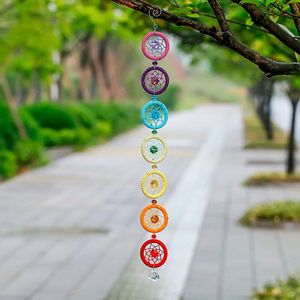 Chakra Dream Catcher Met 20Mm Kristallen Kroonluchter Bal Prisma Suncatcher Handgemaakte Regenboog Fengshui Hanger Home Garden Decor