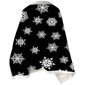 Kerst Gedrukt Vrouwen Poncho Dubbele Deken Mantel Luie Deken Multifunctionele Magic Gooi Deken Air Condirioning Dikke Sjaal
