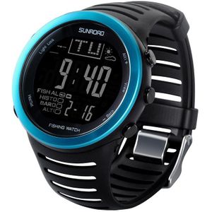 Sunroad Digitale Vissen Barometer Hoogtemeter Hombres Horloge Temperatuur Stopwatch Mannen 5ATM Waterdicht Horloge