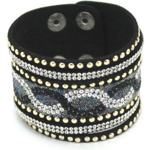 XQNI Top Crystal Lederen Armbanden & Bangles Persoonlijkheid Gedrukt Pave Instelling Rhinestone Charm Armband Voor Vrouwen