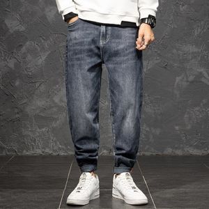 Plus Size 6XL 7XL Mannen Verontruste Jeans Elastische Taille Straight Harembroek Mode Straat Losse Mannen Denim Broek