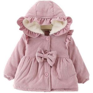 Winter Baby Meisjes Kleding Lange Mouwen Thicken Corduroy Hooded Jassen Warm Solid Jassen Uitloper Voor Meisjes Sneeuw Wear