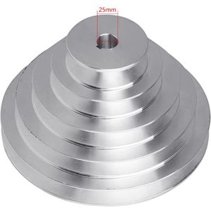 Aluminum A-Type 5 Step Pagoda Pulley Wheel 150mm Outer Dia for Timing V-Belt