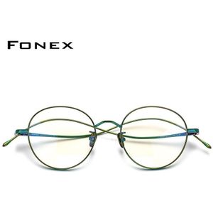 Fonex Pure Titanium Bril Mannen Ronde Recept Bijziendheid Optische Brilmontuur Vrouwen Retro Vintage Eyewear 8558