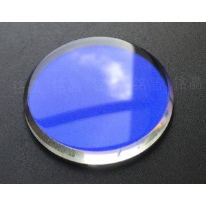 SKX013 015 Enkele Dome Convex Blauw/Rood Ar Coating Mineraal Voor Horloge Vervanging