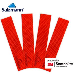 Salzmann 3X15 Cm 3M Scotchlite Diamond Grade Reflecterende Stickers Oranje 4 Stuks