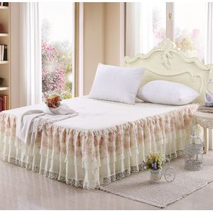 Bed Rok Effen Kleur Thuis Textiel Beddengoed Sets 100% Katoen Effen Bed Matras Set Laken Met Kussenslopen