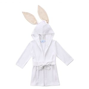 Pudcoco Wit Bunny Baby Boy Meisje Baden Gown Zachte Doek Hooded Handdoek Gewaad Pyjama