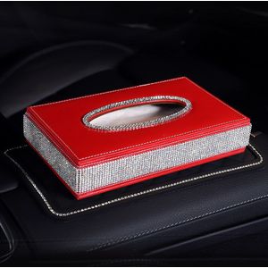 Mode Lederen Auto Tissue Box Cover Servet Houder Luxe Diamant Strass Auto Assessoires Interieur Voor Vrouwen Meisjes Mooie
