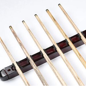 1 Set Biljart Pool Snookertafel Wall Mount Opknoping Professionele 6 Cue Sticks Massief Houten Rek Houder 39x4x3 cm