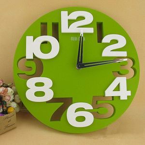 Grote Nummer 3D Ronde Wandklok Digitale Grote Decoratieve Wandklok Modern Korte Eenvoudige Goedkope Muurschildering Keuken Muur Horloge