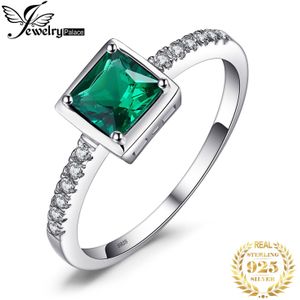 Jewelrypalace Vierkante Gemaakt Nano Emerald Ring 925 Sterling Zilveren Ringen Voor Vrouwen Engagement Ring Zilver 925 Edelstenen Sieraden