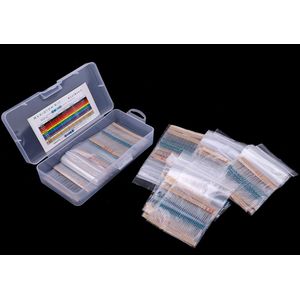 38 Waarden 1140 Pcs 0 Ohm-1 M Ohm 1/4W Metal Weerstanden Assortiment Kit