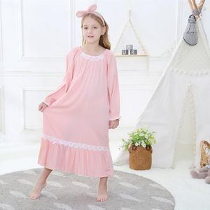 Peuter Meisje Roze Nachthemd Prinses Jurk Kinderen Pyjama Nachthemden Voor Meisjes Kids Night Jurk Meisje Kant Slapen Jurk