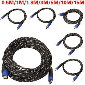 Centechia Hdmi-kabel 0.5 M 1 M 1.8 M 3 M 5 M 10 M 15 M HDMI naar HDMI Kabel AV splitter 1.4 3D 4 K 1080 P voor LCD HDTV PS3 kabels