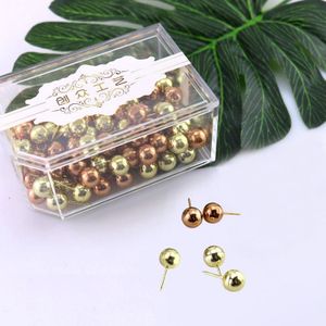 100 stks/set Golden Push Pins Set Metalen Punaise Thumb Tack Kantoorbenodigdheden Scholen Briefpapier Office Tools