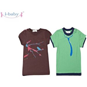 2 stks/partij Kinderkleding Zomer Baby Jongens Kleding Korte Mouw T-shirt Voyage Print Katoen Cartoon O-hals Tee Tops 9 m-24 m