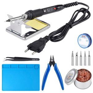 Jcd Soldeerbout 220V 110V 80W Temperatuur Verstelbare Lcd Soldeerbout Kit Esd Isolatie Werken Mat Solderen station