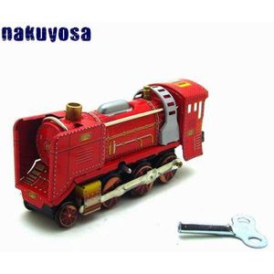 Rood Simulatie Locomotief Wind Up Blikken Speelgoed Klassieke kinderen Speelgoed Collectie Blikken Speelgoed Model Jongens Verjaardagscadeautjes