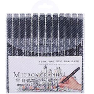 Zwart Micron Pen Haak Liner Neelde Sketch Markers Tekening Waterdichte Schilderij Handschrift Pen