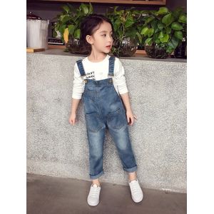 Kinderen Meisje Jeans Overalls Herfst Mode Riem Broek Voor 3-8 Jaar Oude Kinderen