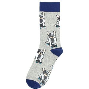 Chaozhu Herfst Winter Mannen Sokken Cartoon Hond Skateboard Franse Bulldog Shar Pei Casual Grappige Lange Crew Hip Hop Calcetines Mannelijke