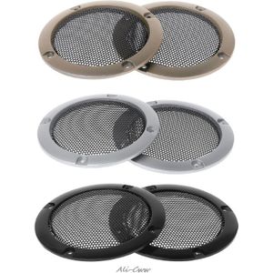 2 Stuks Speaker Grills 3 &quot;Beschermende Subwoofer Frame Grille Cover Staal Mesh Decoratieve Cirkel Diy Accessoires