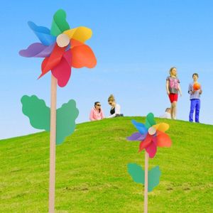 Houten Windmolen Wind Spinner Pinwheels Huis Tuin Yard Decoratie Kinderen Speelgoed