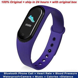 Originele M5 Smart Horloge Bluetooth Telefoontje Hartslag Bloeddrukmeter Muziek Camera Waterdichte Smart Armband Vs M3 M4