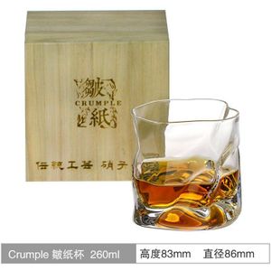 Chamvin Edo Cut Cup Japanse Whisky Glas Wijn Cocktail Bril Crumple Papier Bar Rock Cup Met Houten Doos Leuke Glas cup