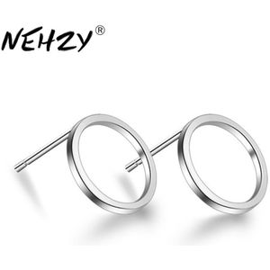 Vrouwen Populaire Zilveren Sieraden Hollow Geometrische Ring Oorbellen Eenvoudige Persoonlijkheid Oor Sieraden Heren Oorbellen Paar