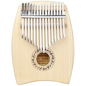 Mbira Kalimba Sparren Hout 15 Toetsen Thumb Piano Muziekinstrument Met Hamer Zak Handschoenen