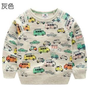 Lente Herfst 2 3 4 5 6 7 8 9 10 Jaar Kinderen Katoenen Lange Mouwen Cartoon Auto Print kids Kind School Baby Boy Sweater