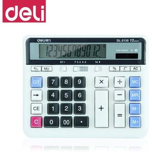 Deli 1 Stuk 2135 Financiële Bank Gewijd Calculator Computer Toetsenbord Desktop Kantoor Rekenmachine Solar Dual Power Supply